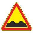Дорожный знак 1.16 «Неровная дорога» (временный) (металл 0,8 мм, I типоразмер: сторона 700 мм, С/О пленка: тип В алмазная)